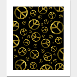 Peace Sign Gold - Peace Sign Art Posters and Art